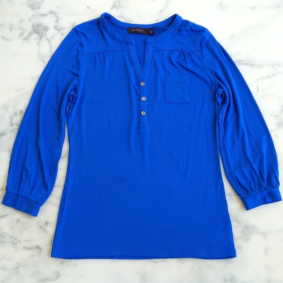 NWT. The Limited Rayon Spandex Long Sleeve Top with front buttons and pocket. - Picture 3 of 5